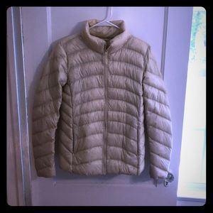 Uniqlo Cream Lightweight Insulated Winter Coat